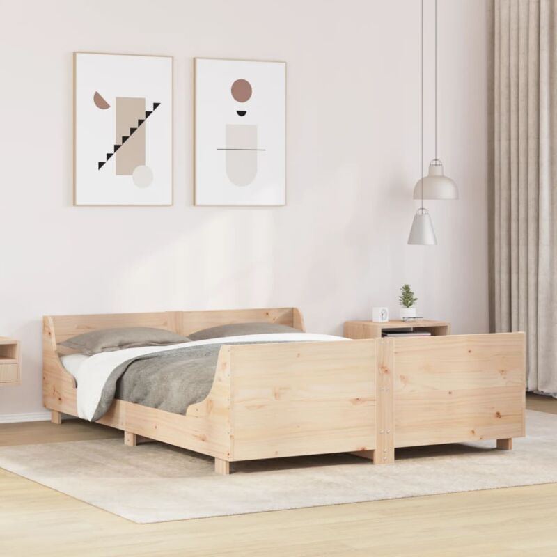 Cadre de lit sans matelas 120x190 cm bois de pin massif Vidaxl