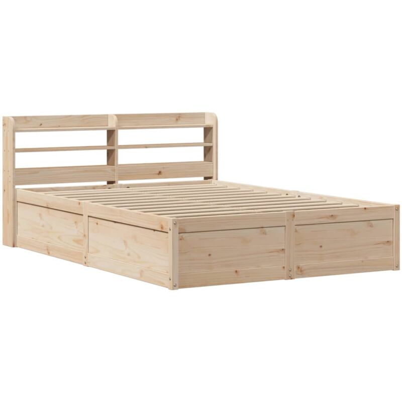 Vidaxl - Cadre de lit avec tête de lit 160x200 cm bois de pin massif