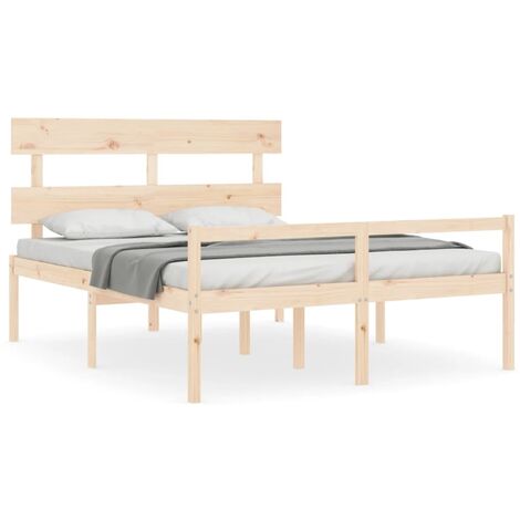 Cadre de lit avec tête de lit 160x200 cm bois massif