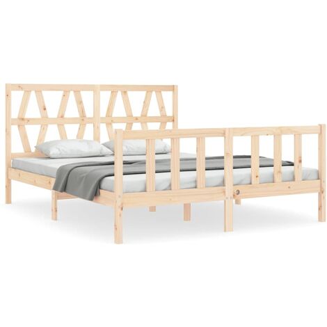 Cadre de lit avec tête de lit 160x200 cm bois massif