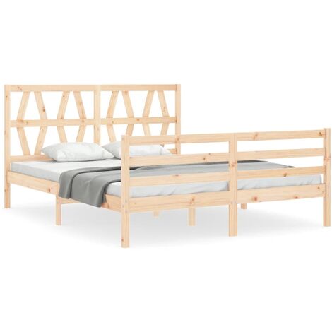Cadre de lit avec tête de lit 160x200 cm bois massif