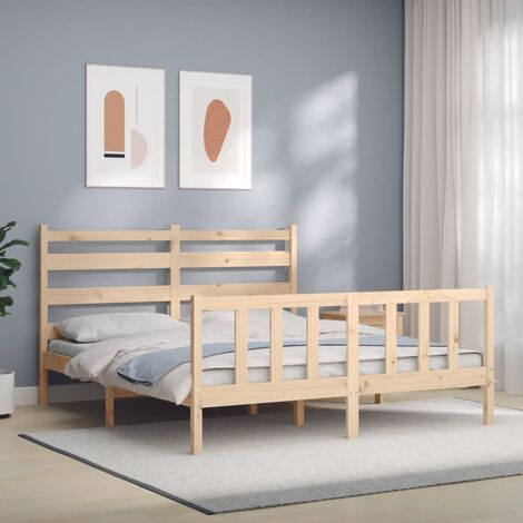 Cadre de lit avec tête de lit 160x200 cm bois massif