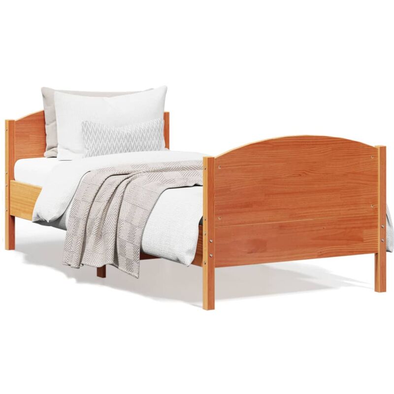 Vidaxl - Cadre de lit avec tête de lit cire marron 90x190 cm bois de pin