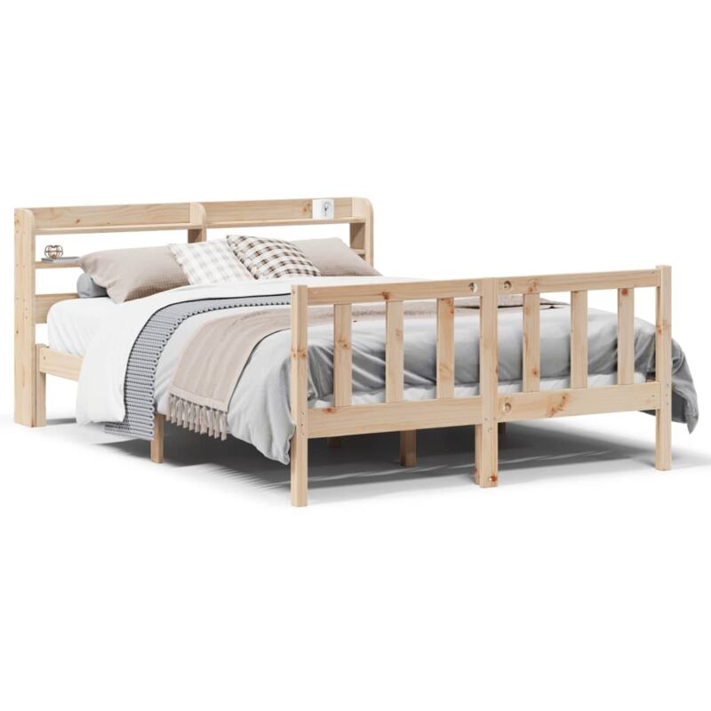 Vidaxl - Cadre de lit sans matelas 140x190 cm bois de pin massif