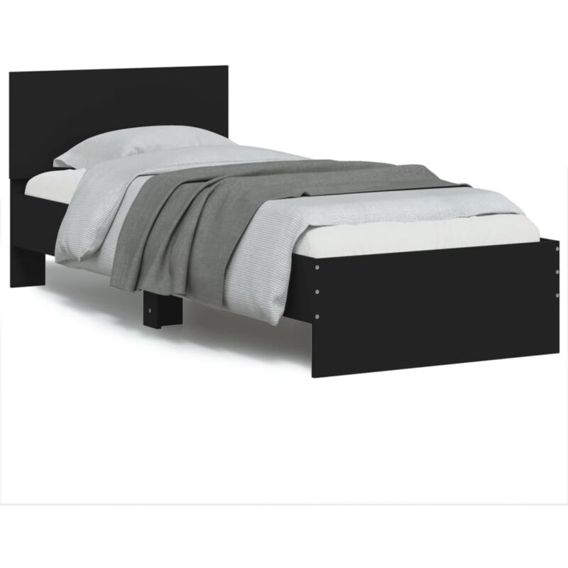 Cadre de lit sans matelas avec lumières led noir 90x200 cm Vidaxl