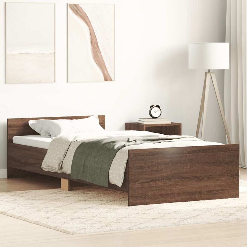 Vidaxl - Cadre de lit chêne marron 90x190 cm bois d'ingénierie
