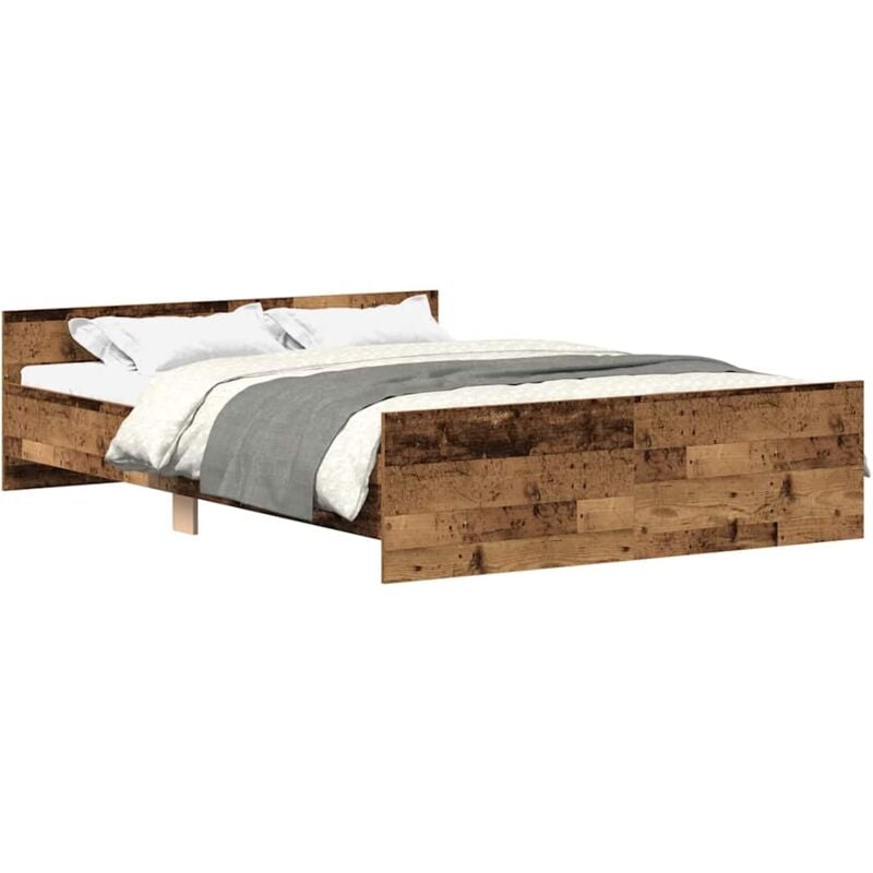 Cadre de lit sans matelas vieux bois 150x200 cm bois ingénierie Vidaxl