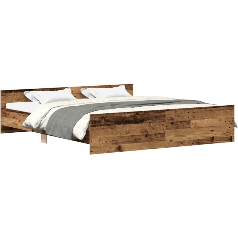 Cadre de lit sans matelas vieux bois 160x200 cm bois ingénierie Vidaxl