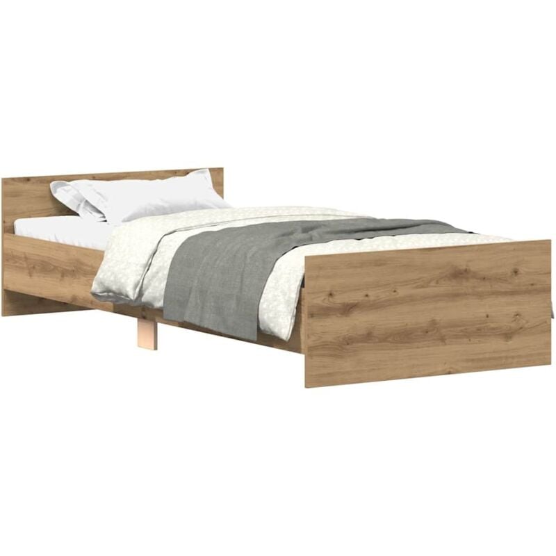 Vidaxl - Cadre de lit sans matelas chêne artisanal 90x190 cm
