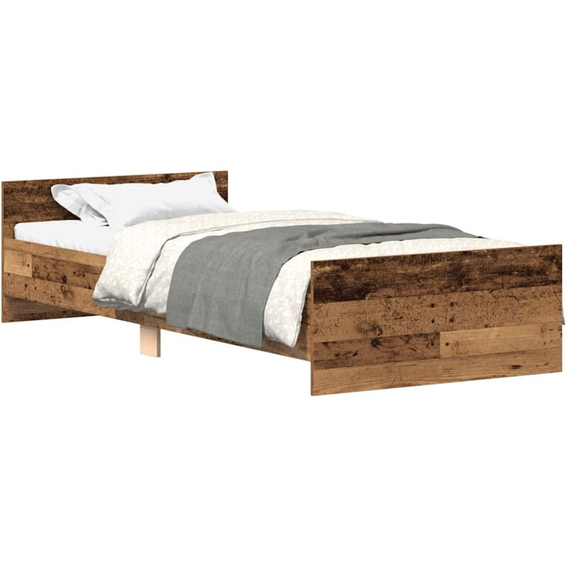 Cadre de lit sans matelas vieux bois 90x190 cm bois ingénierie Vidaxl