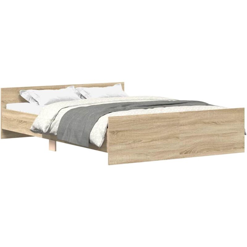 Cadre de lit tête de lit et pied de lit gris béton 120x190 cm - Vidaxl