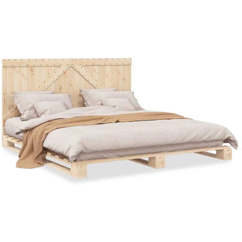 Vidaxl - Cadre de lit avec tête de lit 200x200 cm Bois de pin massif