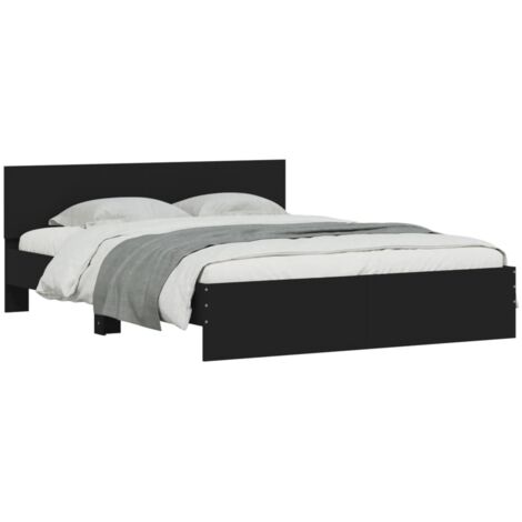 Cadre de lit avec tête de lit noir 140x190 cm vidaXL36220