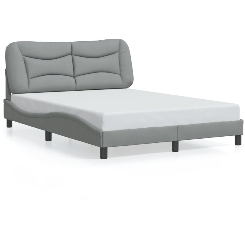 Vidaxl - Cadre de lit avec tête de lit Gris clair 120x200 cm Tissu