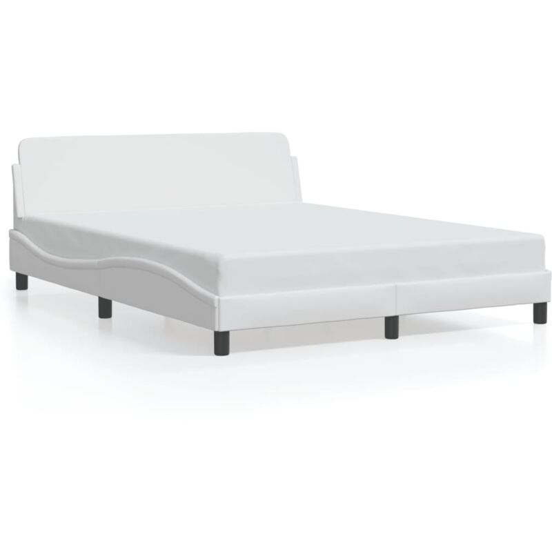 Vidaxl - Cadre de lit avec tête de lit Blanc 160x200 cm Similicuir
