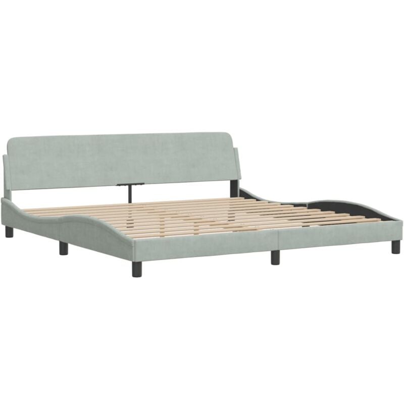 Vidaxl - Cadre de lit sans matelas gris clair 200x200 cm velours