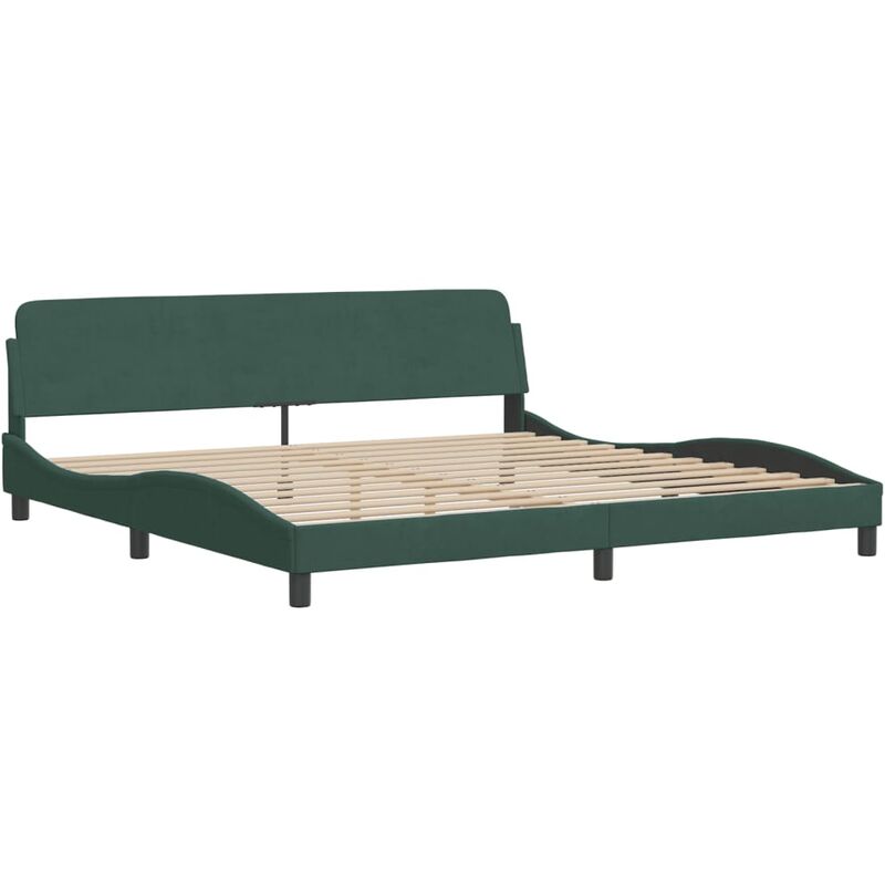 Vidaxl - Cadre de lit sans matelas vert foncé 200x200 cm velours