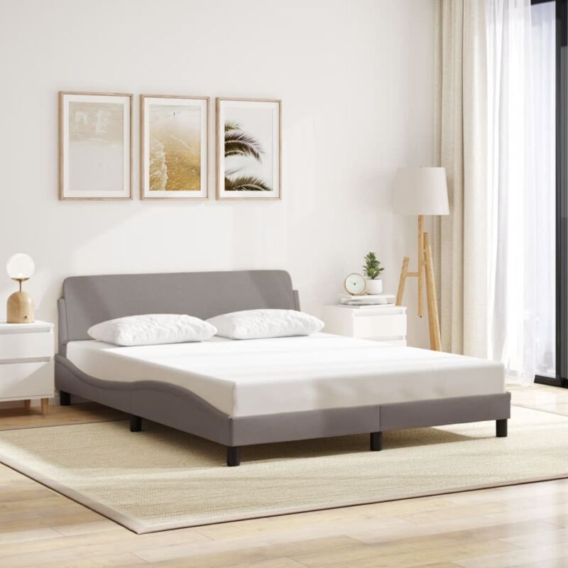 Vidaxl - Cadre de lit sans matelas taupe 160x200 cm tissu