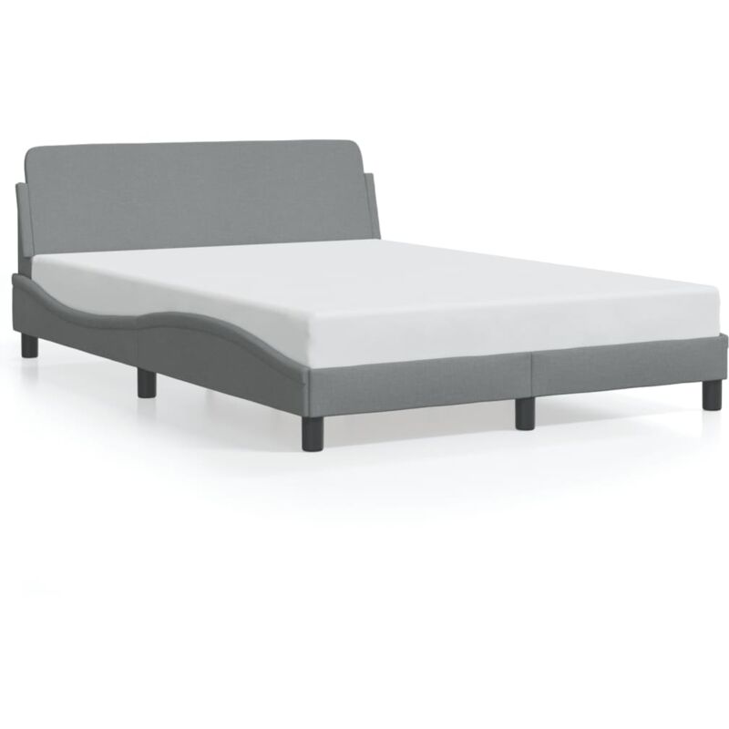 Vidaxl - Cadre de lit sans matelas gris clair 140x190 cm tissu