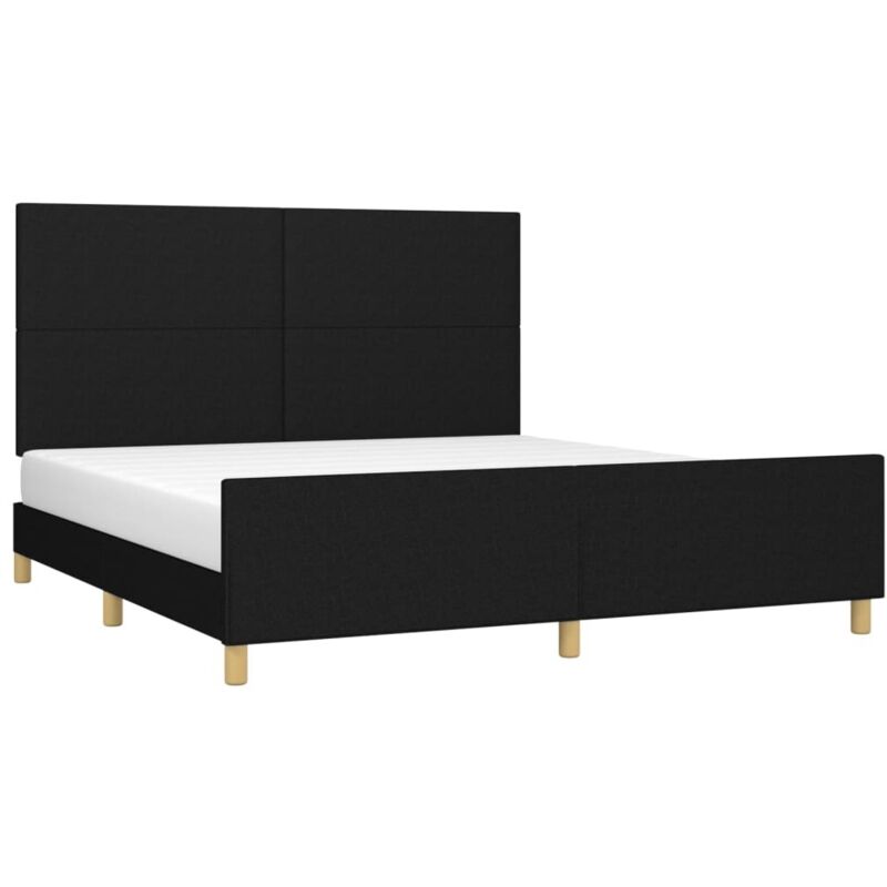 Vidaxl - Cadre de lit sans matelas noir 180x200 cm tissu