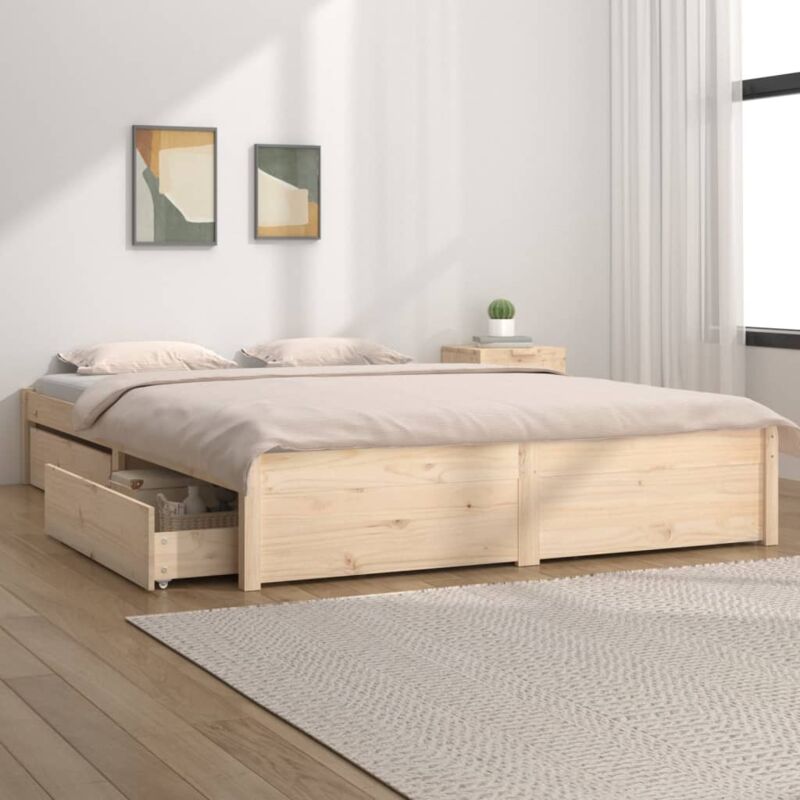 Torana - Cadre de lit avec tiroirs 140x190 cm Double