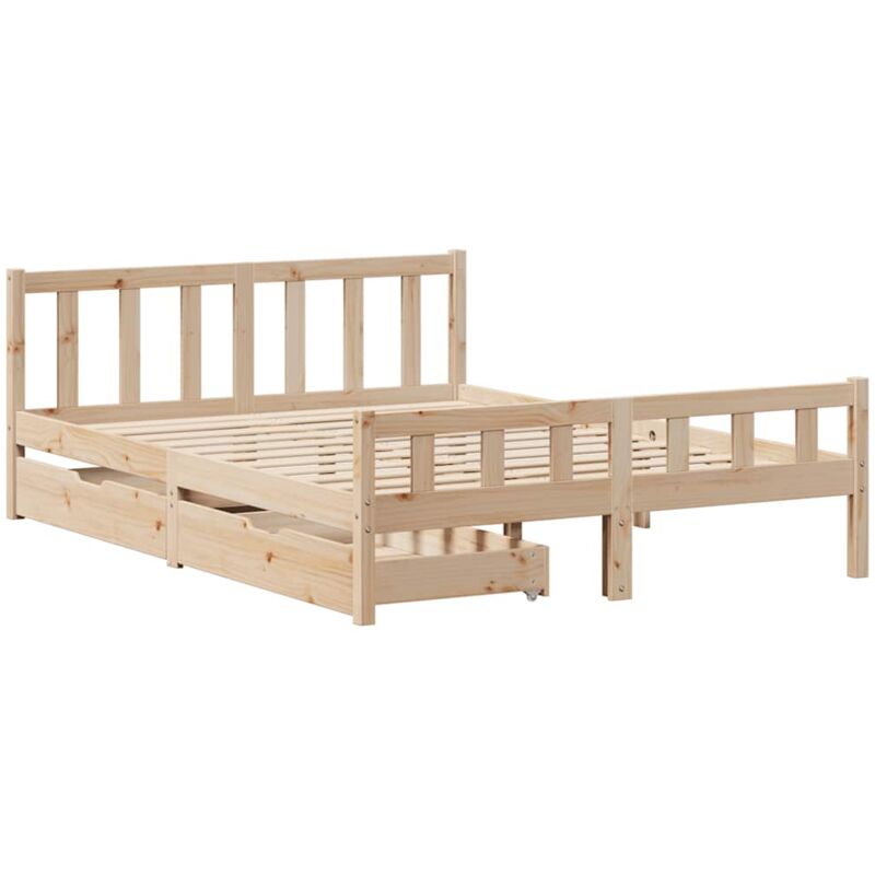 Cadre de lit sans matelas 120x190 cm bois de pin massif Vidaxl