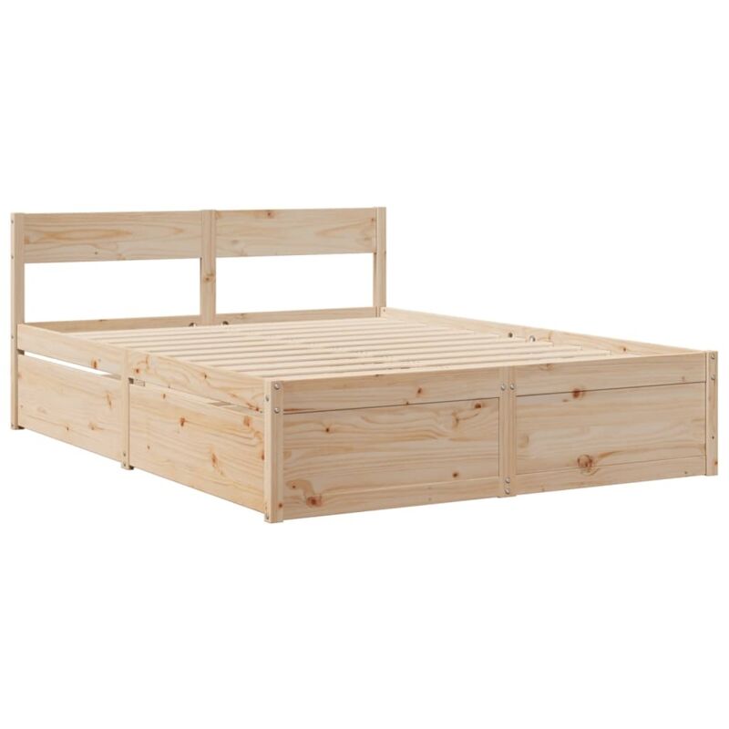 Cadre de lit sans matelas 160x200 cm bois massif de pin vidaXL