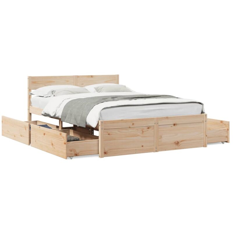 Vidaxl - Cadre de lit sans matelas 120x200 cm bois de pin massif