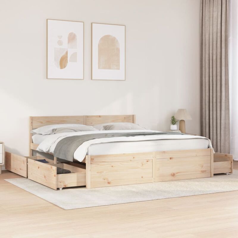 Vidaxl - Cadre de lit sans matelas 180x200 cm bois massif de pin