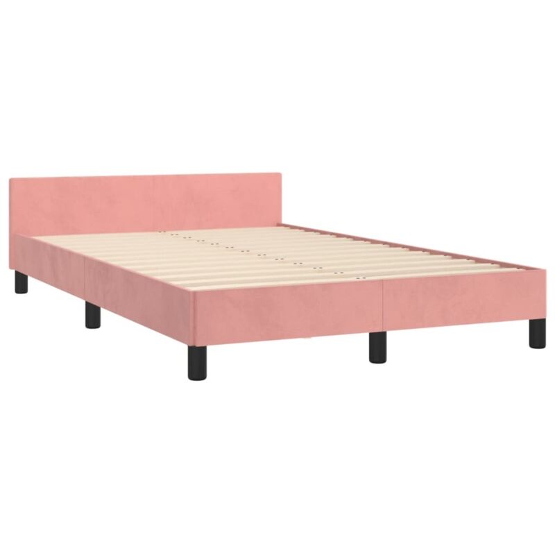 Vidaxl - Cadre de lit sans matelas rose 120x190 cm velours
