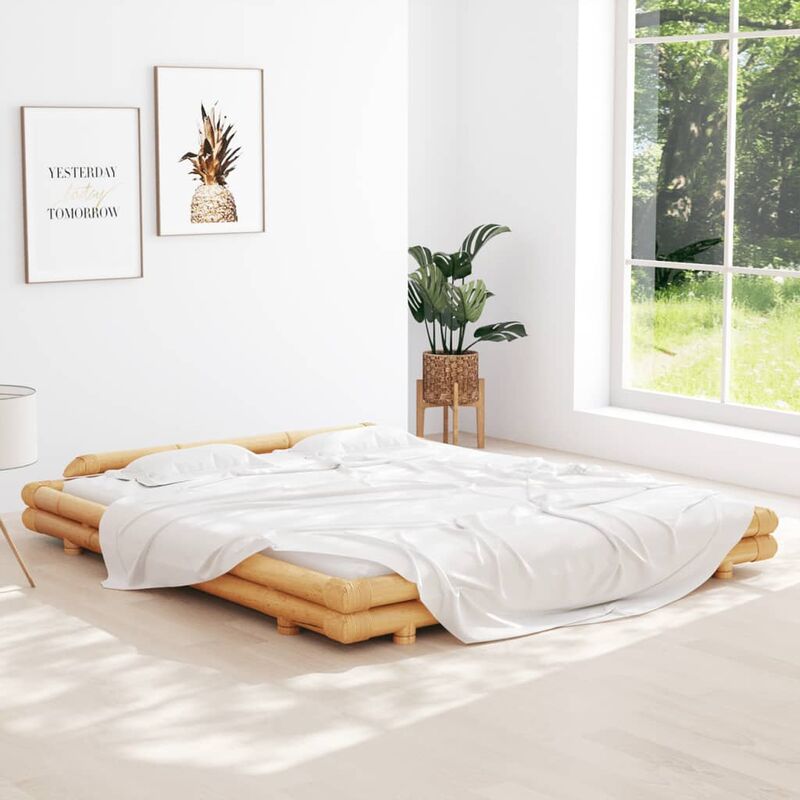 Vidaxl - Lit double,Cadre de lit Bambou 180x200 cm