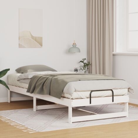 Cadre de lit Blanc 100 x 220 cm Pin massif vidaXL