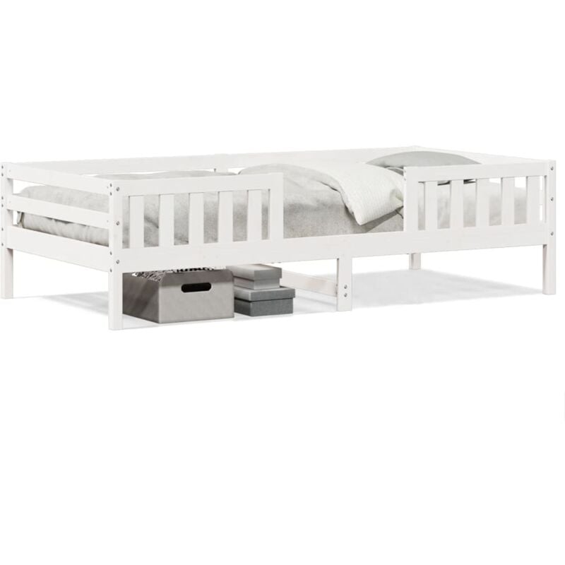 Cadre de lit sans matelas blanc 100x200 cm bois de pin massif - Vidaxl