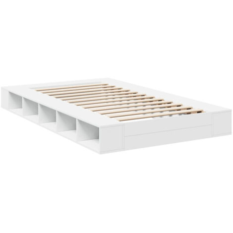 Cadre de lit blanc 120x200 bois d'ingénierie