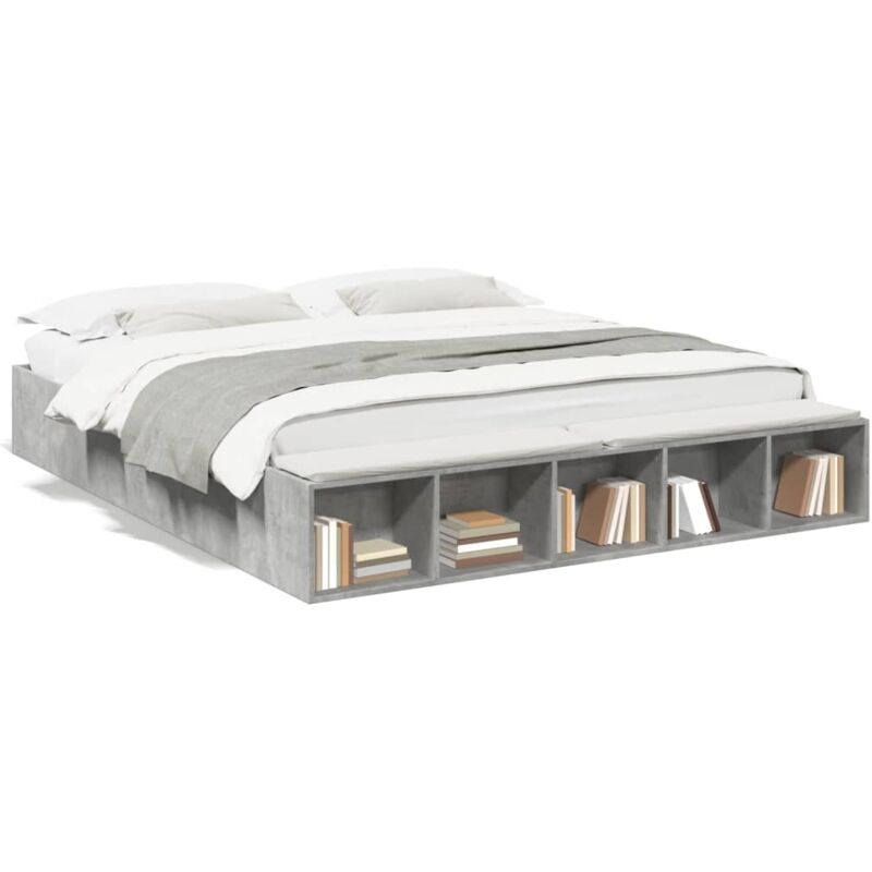Vidaxl - Cadre de lit sans matelas gris béton 180x200 cm