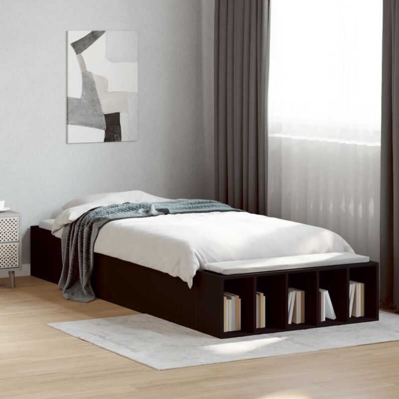 Cadre de lit sans matelas noir 100x200 cm Vidaxl