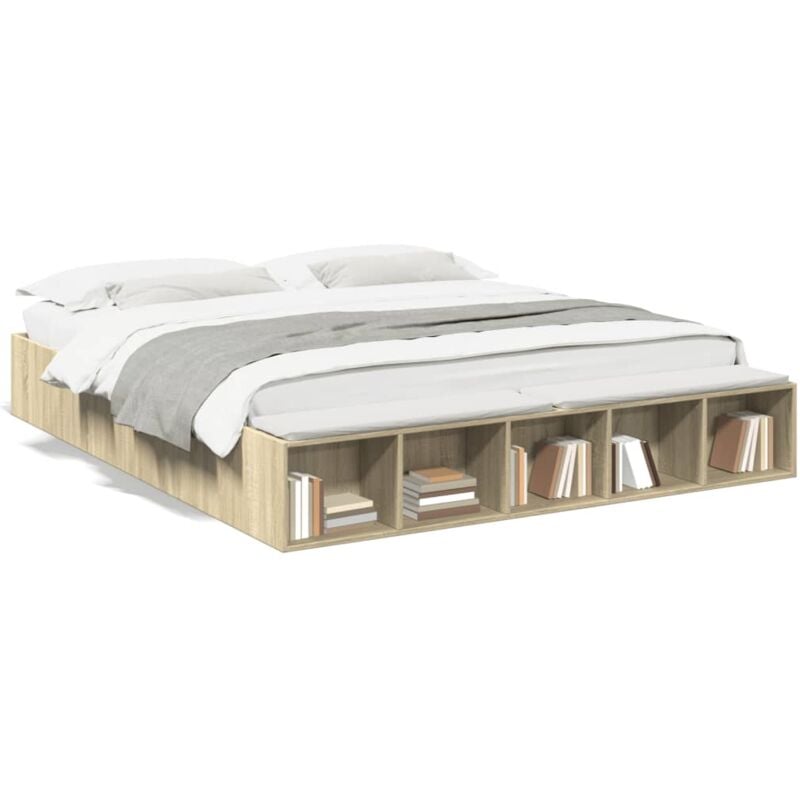 Vidaxl - Cadre de lit chêne sonoma 200x200 cm bois d'ingénierie