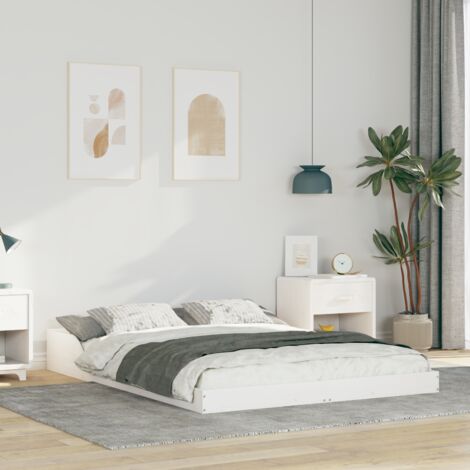 Cadre de lit Blanc 140 x 190 cm Pin massif vidaXL