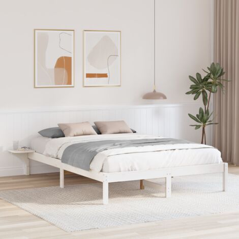 Cadre de lit Blanc 140 x 200 cm Pin massif vidaXL