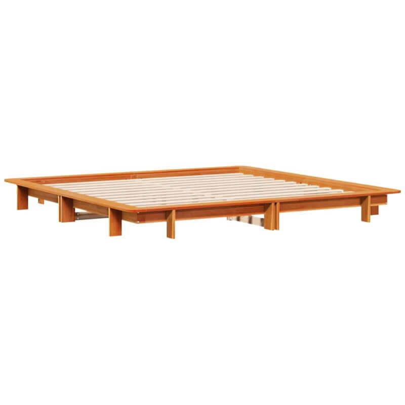 Cadre de lit sans matelas cire marron 180x200cm bois pin massif vidaXL