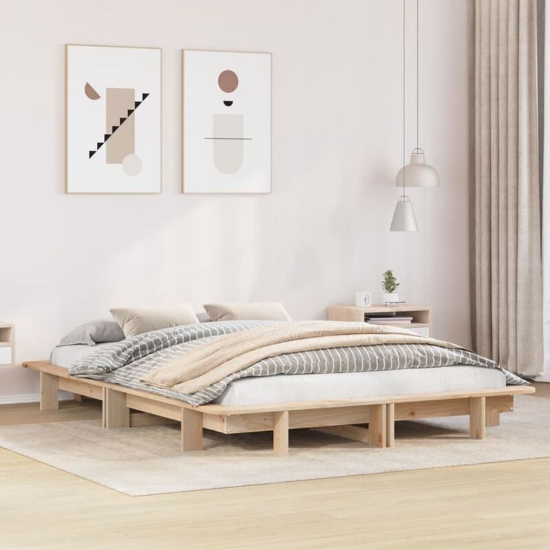 Vidaxl - Cadre de lit sans matelas 140x190 cm bois de pin massif
