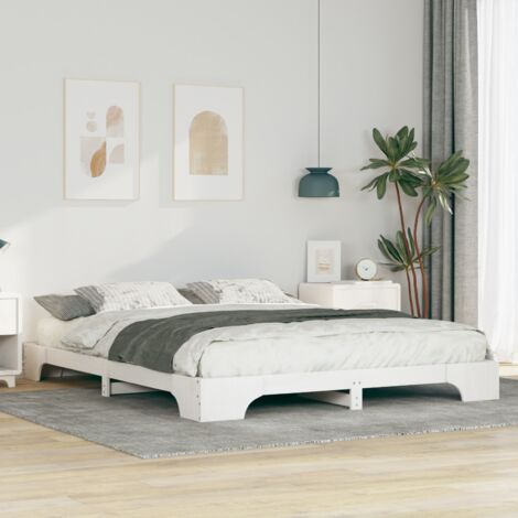 Cadre de lit Blanc 160 x 220 cm Pin massif vidaXL