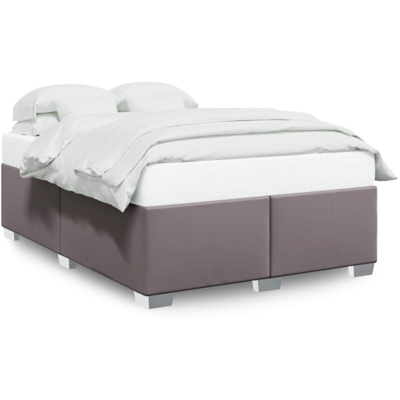 Cadre de lit Gris 160x200 cm Similicuir - Vidaxl