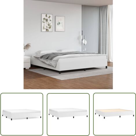 MAISON CHIC Cadre de lit Blanc 200x200 cm Similicuir - The Living Store