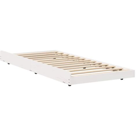 Cadre de lit Blanc 75 x 190 cm Bois de pin massif vidaXL