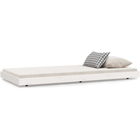 Cadre de lit Blanc 75x190 Bois de pin massif