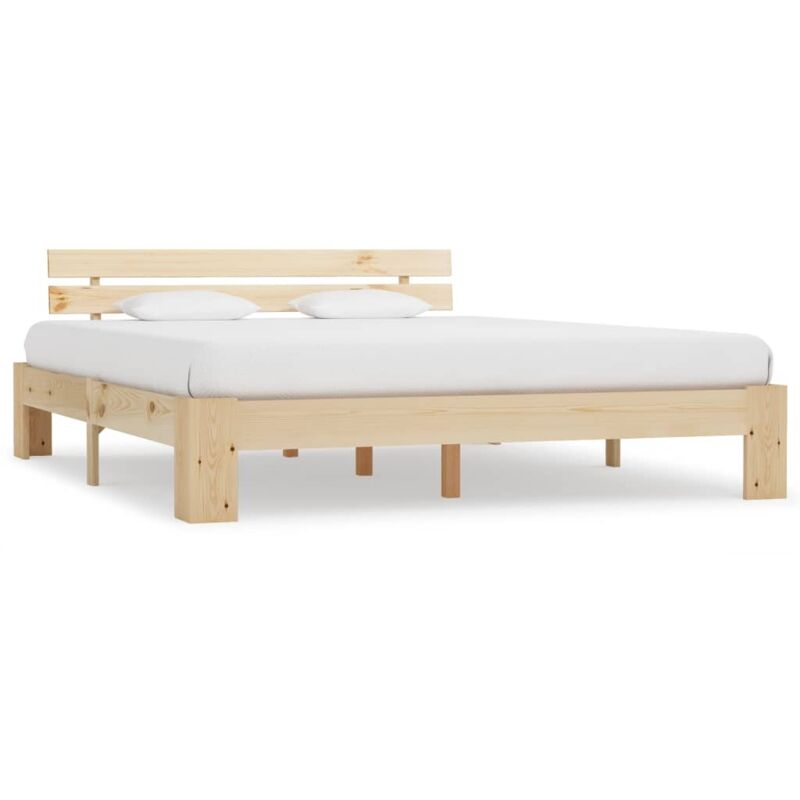 Cadre de lit Bois de pin massif 160 x 200 cm