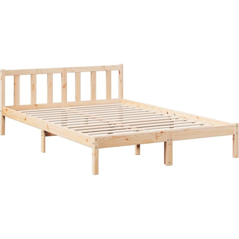 Vidaxl - Cadre de lit extra long sans matelas 140x210 cm bois massif pin