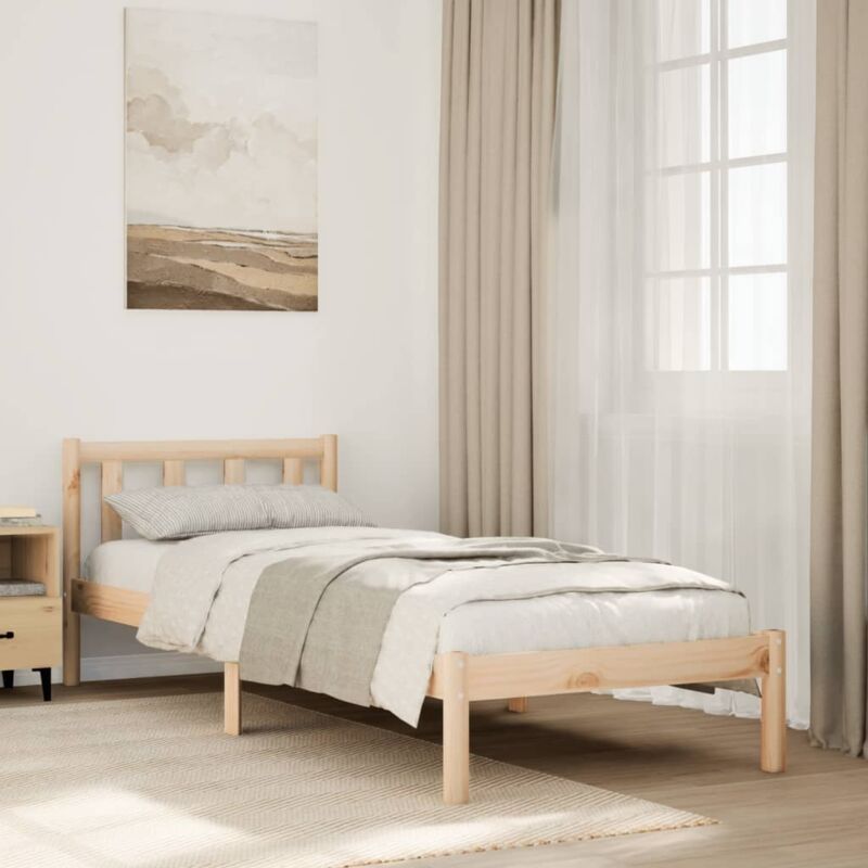 Cadre de lit extra long sans matelas 90x210 cm bois massif pin Vidaxl