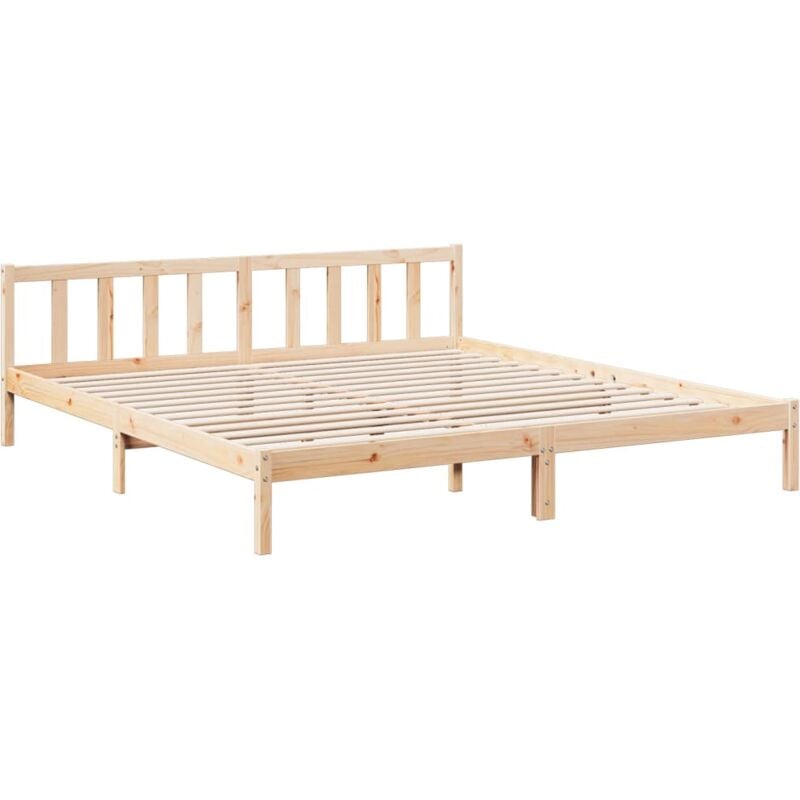 Cadre de lit extra long sans matelas 200x220 cm bois massif pin vidaXL